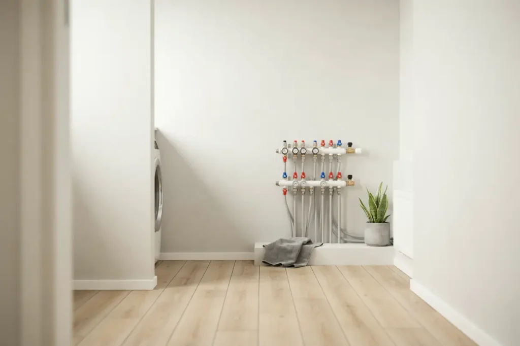 golvv rmeinstallation och ny f rdelare i villa i enebyberg